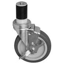 COMPONENT HARDWARE CHGCMS4-5GBN MEDIUM-DUTY 5-IN STEM CASTER WITH BRAKE GRAY POLYURENTHANE WHEEL WITH PLASTIC HUB