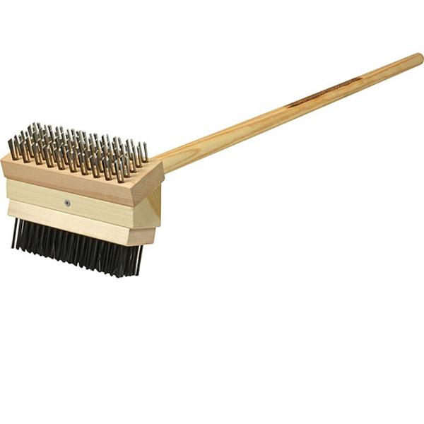 MALISH TJB THE TEXAS BRUSH GRILL BRUSH WITH WOODEN HANDLE 24-IN LONG HANDLE