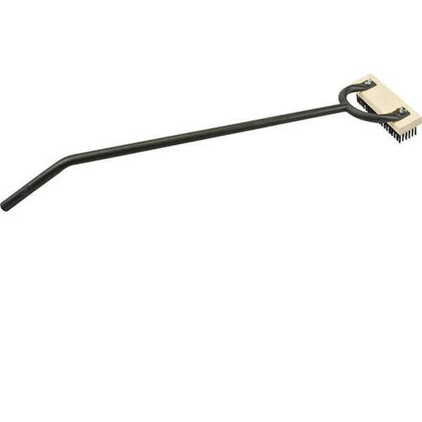MALISH WBC-02HH-DJ THE TEXAS BRUSH GRILL BRUSH WITH HORSESHOE HANDLE MEDIUM BLACK STEEL BRISTLES