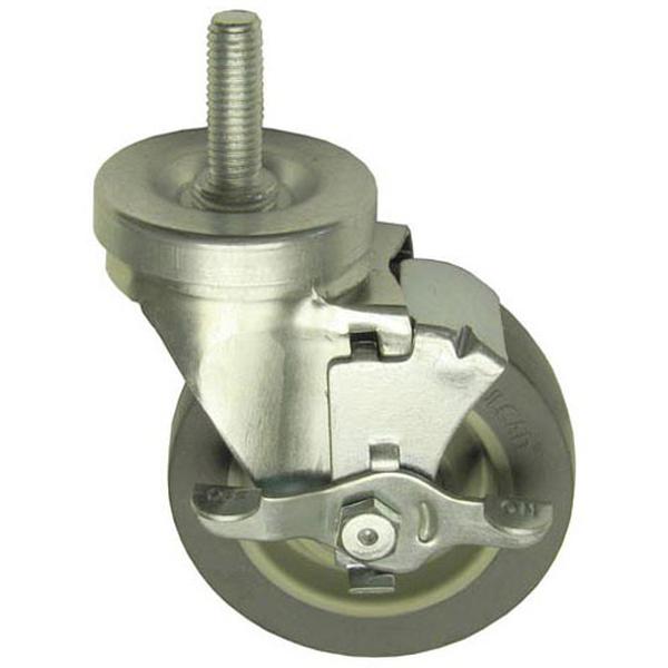 COMPONENT HARDWARE CMT1-4BBN 4 IN THREADED STEM SWIVEL CASTER W/ BRAKE