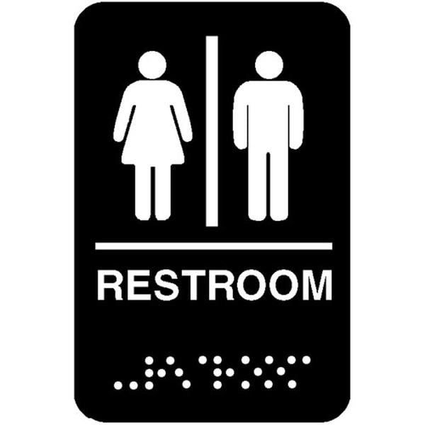 TRAEX 5633 9 IN X 6 IN UNISEX RESTROOM SIGN