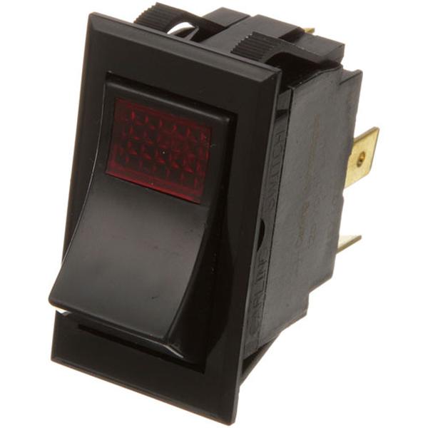 STAR WS-8707-34 SPST ON/OFF 3 TAB RED LIGHTED ROCKER SWITCH
