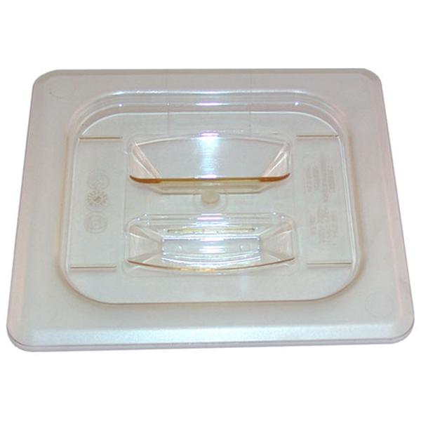 CAMBRO 60HPCH 1/6 SIZE AMBER H-PAN™ HANDLED HIGH HEAT FOOD PAN COVER