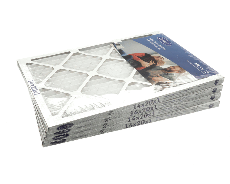 CARRIER 14X20X1-M13-C-P4 13 REPLACEMENT AIR FILTERS HELP REMOVE AIRBORNE CONTAMINANTS AND POLLUTANTS LIKE DUST POLLEN MOLD AND MORE TO HELP PROMOTE HEALTHIER INDOOR AIR QUALITY IN YOUR SPACE.DIMENSIONS: 14-IN X 20-IN X 1-IN PLEATED FILTERSPACK OF